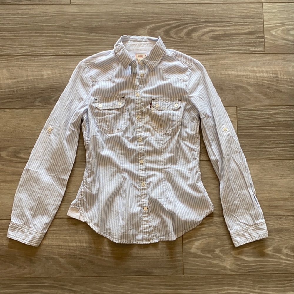 Levi’s Pinstripe Button Up Long Sleeve